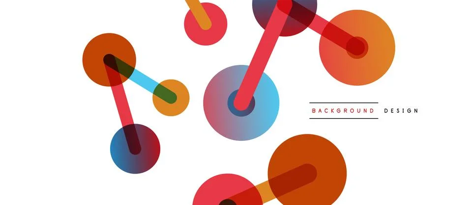 Abstract background. Round dots connected by lines. Trendy techno business Stock Illustration