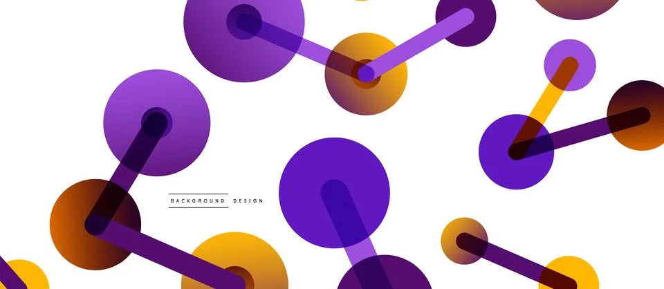 Abstract background. Round dots connected by lines. Trendy techno business Stock Illustration
