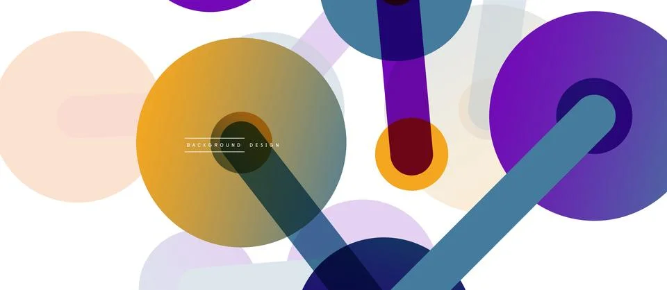 Abstract background. Round dots connected by lines. Trendy techno business Stock Illustration