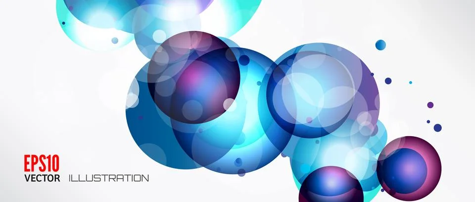 Abstract background with round elements. Vector illustration. Stock Illustration