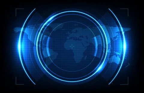 Abstract background of round futuristic technology user interface screen hud  Stock Illustration