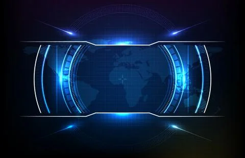 Abstract background of round futuristic technology user interface screen hud Stock Illustration