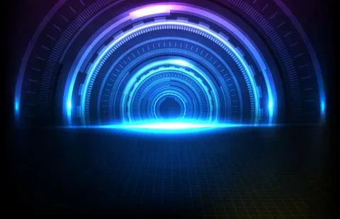 Abstract background of round futuristic technology user interface screen hud 스톡 일러스트