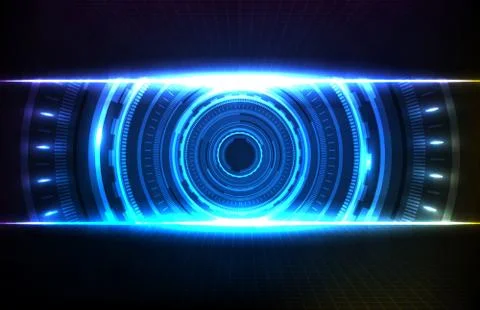Abstract background of round futuristic technology user interface screen hud Illustrazione stock