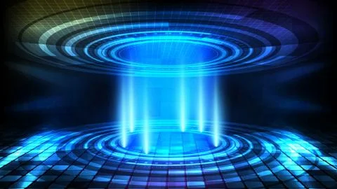 Abstract background of round futuristic technology user interface screen hud  Illustrazione stock