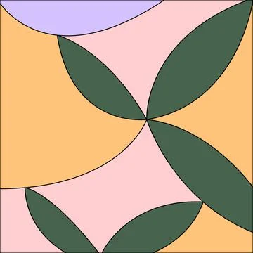 Abstract background with round geometric shapes flat style, vector illustration Stock Illustration