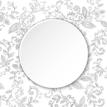 Abstract background. Round paper speech bubble. Stock Illustration