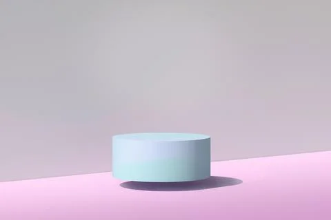 Abstract background with round podium in neon light. . Empty platform for pro Stock Illustration