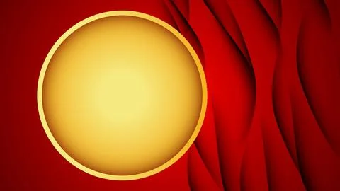 Abstract background with round shape golden frame Illustrazione stock