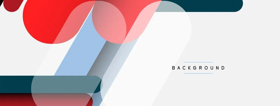 Abstract background. Round shapes, lines compositions on grey backdrop. Vector Stock Illustration