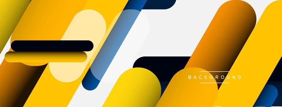 Abstract background. Round shapes, lines compositions on grey backdrop. Vector Stock Illustration
