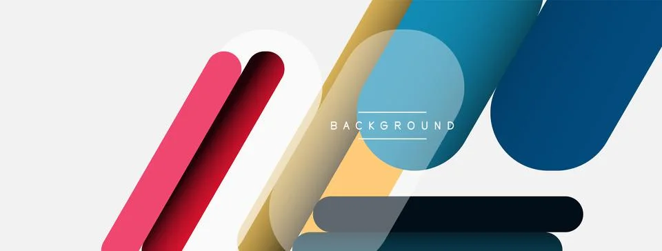 Abstract background. Round shapes, lines compositions on grey backdrop. Vector Stock Illustration