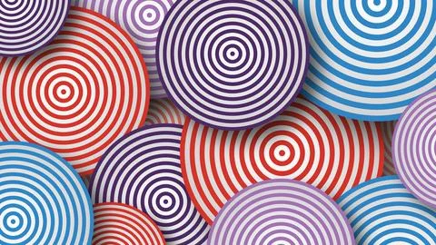 Abstract background from round shapes. Rotating colorful spirals. Stock Illustration