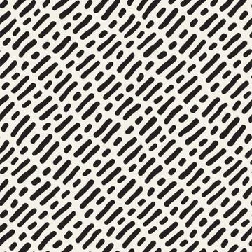 Abstract Background With Rounded brush strokes. Doodle Vector Seamless Pattern. Stock Illustration