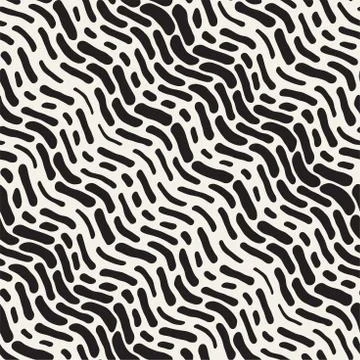 Abstract Background With Rounded brush strokes. Doodle Vector Seamless Pattern. Stock Illustration
