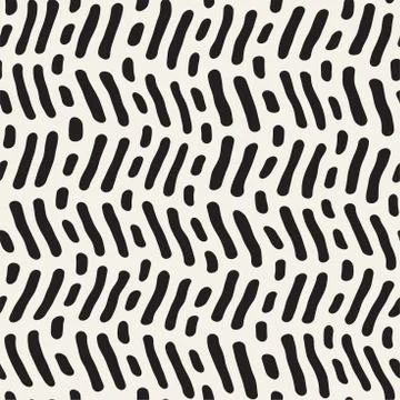 Abstract Background With Rounded brush strokes. Doodle Vector Seamless Pattern. Stock Illustration