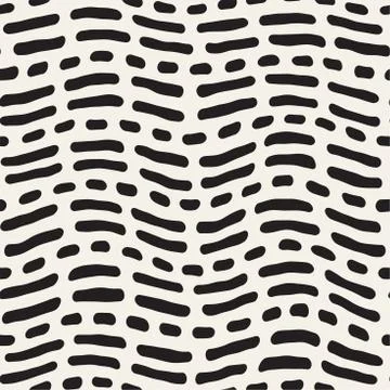 Abstract Background With Rounded brush strokes. Doodle Vector Seamless Pattern. Stock Illustration