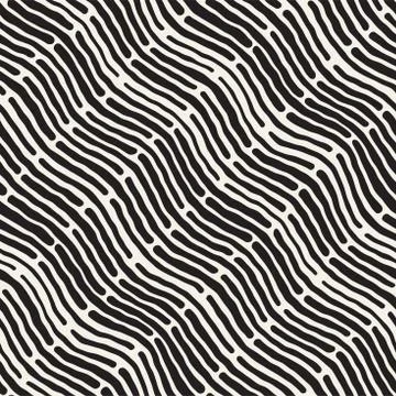 Abstract Background With Rounded brush strokes. Doodle Vector Seamless Pattern. Stock Illustration