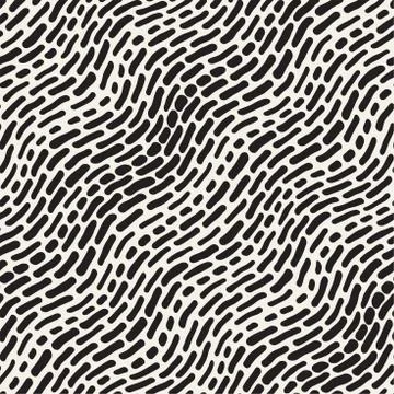 Abstract Background With Rounded brush strokes. Doodle Vector Seamless Pattern. Stock Illustration