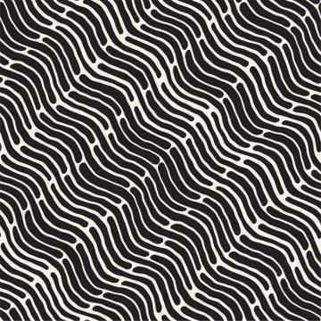 Abstract Background With Rounded brush strokes. Doodle Vector Seamless Pattern. Stock Illustration