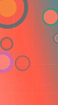 Abstract background with rounded circles and geometric rings in teal and co.. Stock Illustration