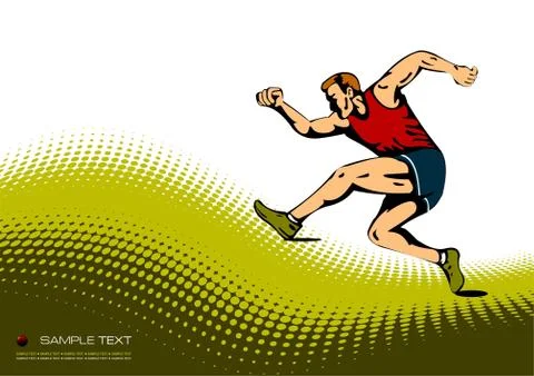 Abstract background with  running man image. Vector illustration Stock Illustration