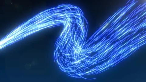 Abstract background with rushing glowing blue particles Stock Illustration