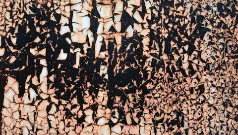 Abstract background. A rusty metal wall with the peeled-off paint 1. Stock Photos