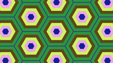 Abstract background of same color  hexagon and different surrounding rings. I Stock Illustration