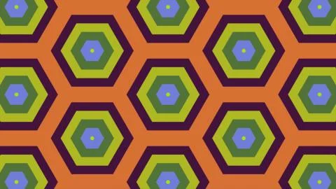 Abstract background of same color  hexagon and different surrounding rings. I Illustrazione stock