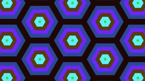 Abstract background of same color  hexagon and different surrounding rings. I Foto stock