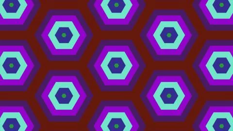 Abstract background of same color  hexagon and different surrounding rings. I Foto stock
