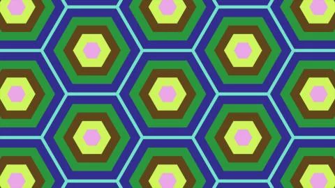 Abstract background of same color  hexagon and different surrounding rings. I Foto stock