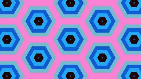 Abstract background of same color  hexagon and different surrounding rings. I Foto stock