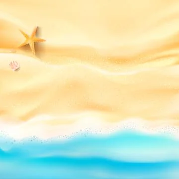 Abstract background sand and sea beach starfish shell and rock with copy spac Illustrazione stock