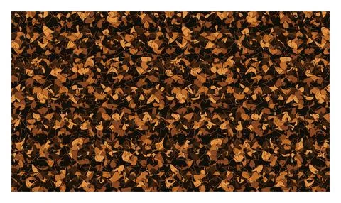Abstract background of scattered brown and orange leaf-like shapes. イラスト素材