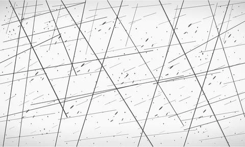 Abstract background with scattered lines and dots on white Stock Illustration