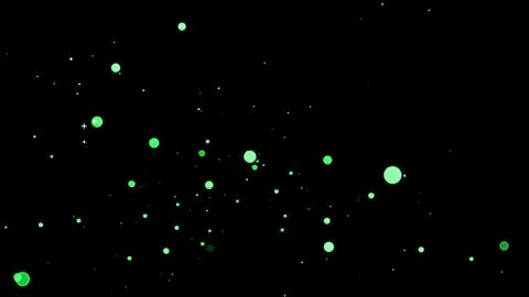 Abstract background of scattered luminous green circles. Stock Illustration