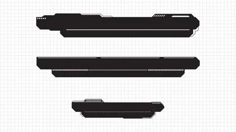 Abstract background of sci fi frame, hud ui, lower third button bar Illustrazione stock