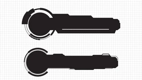 Abstract background of sci fi frame, hud ui, lower third button bar Stock Illustration