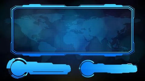 Abstract background of sci fi frame, hud ui, lower third button bar Illustrazione stock