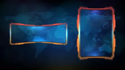 Abstract background of sci fi frame, hud ui, lower third button bar Illustrazione stock