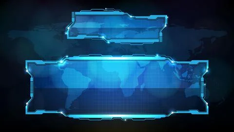 Abstract background of sci fi frame, hud ui, lower third button bar Stock Illustration