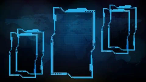 Abstract background of sci fi frame, hud ui, lower third button bar Stock Illustration