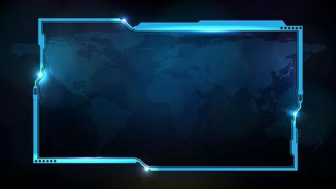 Abstract background of sci fi frame, hud ui, lower third button bar Stock Illustration