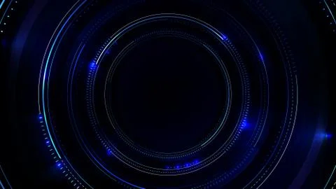 Abstract background of sci fi hud ui with blue Printed Circuit Board Stock Illustration