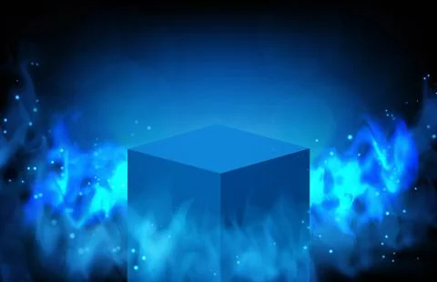 Abstract background sci fi interface technology of blue light frame and inter Stock Illustration