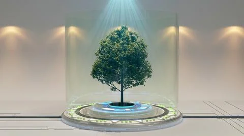 Abstract background of Sci Fi lab research Modern Futuristic Spaceship , 3D i Illustrazione stock