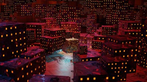 Abstract background of Sci Fi Modern Futuristic electronic circuit box , 3D i Stock Illustration