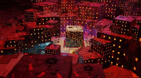 Abstract background of Sci Fi Modern Futuristic electronic circuit box , 3D i Stock Illustration